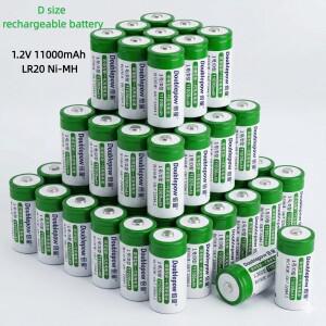 LR20 D 사이즈 충전식 배터리 1.2V 11000mAh Ni-MH 즉시온수기 가스레인지 라디오용 알카라인 대체