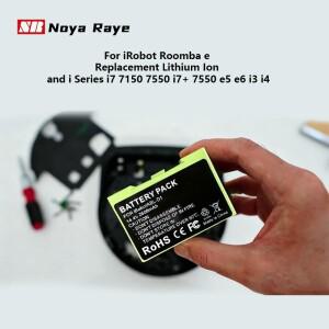 아이로봇 룸바 e 교체용 리튬 이온 배터리 2600mAh 및 14.4V i 시리즈 i7 7150 e5 e6 i3 i4