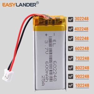 JST2.0 2P 3.7V 650mAh 602248 리튬 이온 폴리머 배터리