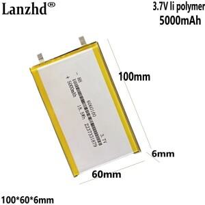 1-12PCS 리튬 폴리머 3.7v 5000mAh 6060100 배터리 GPS MP4 카메라 전원 은행 태블릿 전기 장난감 패드 DVD