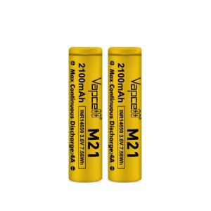 출시 고용량 Vapcell 14650 M21 2100mah 4A 3.7V 충전식 손전등용 리튬 이온 배터리