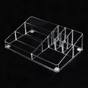 9칸분리 메이크업박스 립틱 매니큐어 파우더 투명수납함 뷰티룸 정돈