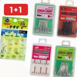 트레블 훅 라운드 훅캡 루어 낚시 채비 바늘 삼중 보호