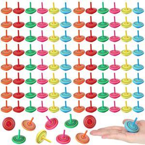 렌웬 200개 나무 스피닝 탑 컬러 무지개 자이로스코프 참신한 교육용 토이 우드 페인팅 스피너 유치원