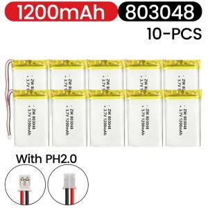 803048 3.7V 1200mAh 폴리머 리튬 리포 충전식 배터리 셀 뷰티 기기용