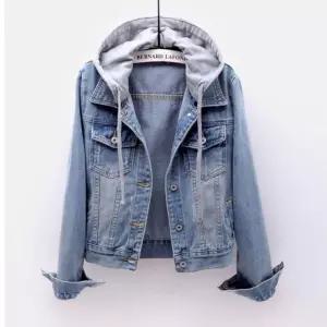 봄가을 후드 탈부착 데님자켓 청자켓 숏자켓 청남방 봄자켓