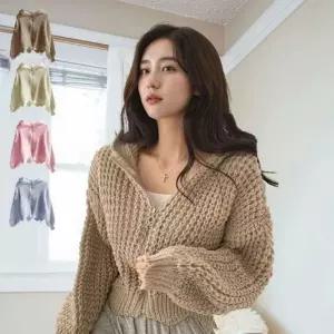 여성 봄 가디건 여름 니트 크롭 후드 패션가디건 봄가을아우터 여성니트 여자가디건 데일리아우터