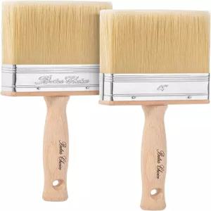 베이츠 - 데크 얼룩 브러시 4인치 2팩 나무 손잡이 대형 페인트