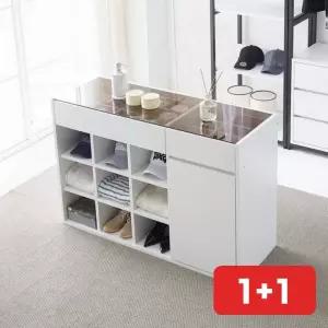 아일랜드 수납장 화이트 오픈 주방 선반 싱크대 시스템