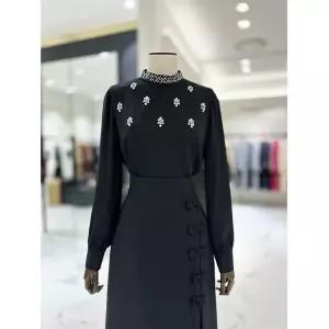 MARIO[모조에스핀] 모조에스핀 하이넥 비딩 블라우스 S261MSC004