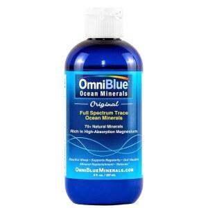 OmniBlue Ocean Minerals - 70개 이상의 미량 미네랄 및 액체 마그네슘 칼륨, 염화물 저나트륨 수면, 소화, 규칙성, 수분 공급 전해질 균형을 위한 천연 지원