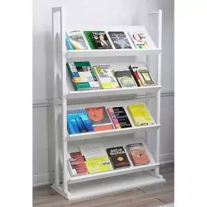 4단 책장 선반 수납 책꽂이 진열대 원목 인테리어