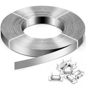 산업 작업 창고 관리를 위한 50개의 이어록 버클 304 스테인리스 스틸 포장 스트랩 코일이 포함된 148피트 롤 밴딩 키트의 Fumete 3/4인치