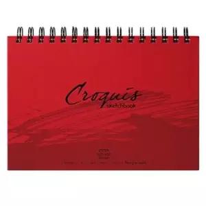 스케치북A5 아트스퀘어 하드커버 레드 크로키북 스케치 A5 80매