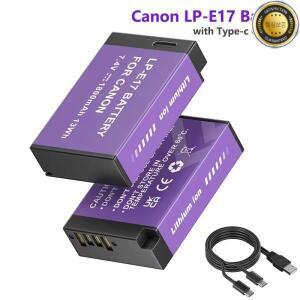 PALO LP E17 배터리 canon sl2 RP 200 250D M3 M5 M6 T6i 800D 77D Kiss X8i용 Type-C 입력 포함