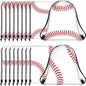 미마인드 16개 야구 드로스트링 백 15.8 x 13.4 인치 스포츠 장식용 백팩 간식