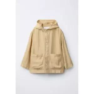 국내배송 ZARA 자라 주니어 키즈 100% 린넨 후드 오버셔츠 머스터드 7446558305 1894282