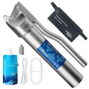 멤브레인 솔루션 휴대용 스테인리스 스틸 UF 필터 여행 하이킹 대 핸드 시스템 01 P1 생존 비상 마이크론 캠핑 장비 워터 고정밀 필터 펌프 탈착식