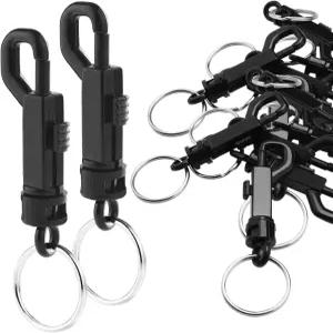 쿠비고 25팩 플라스틱 스냅 후크 로터리 코드 구멍 6.5mm 분할 키체인 오링 다이아 포함 아웃도어용