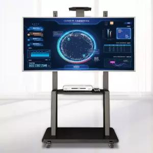 이동식 tv스탠드 대형 이젤형 모니터거치대 트레이 브라켓 이동식거치대 선반포함 티비거치대