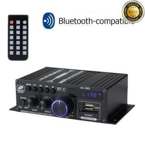 AK380 블루투스 호환 5.0 앰프 2 채널 미니 오디오 USB AUX HIFI 베이스 40W + 가정용 자동차용 음악 플레