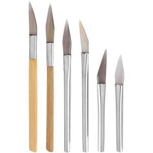 크로나벨 6개의 아가트 버너 세트, 주얼리 도구 키트, 금속, 나무 손잡이, 금, 은, 귀금속 연마, 제작용