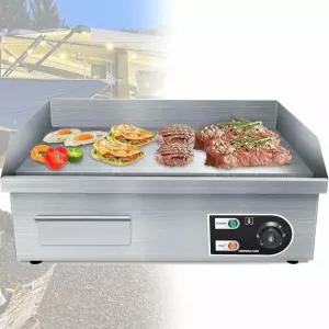 VYUJHNBG 상업용 전기 그릴 카운터탑 플랫 야외 핫플레이트 3KW 바비큐 마일드 스틸 스테이크 비즈니스