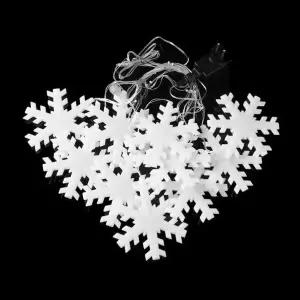 장식전구 LED 눈꽃모양 가랜드전구 웜색 투명선 2.7M