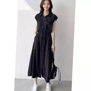 롱 여름 원피스 데일리 카라 슬리브리스 여성 민소매