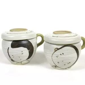 예쁜커피잔 가을동화 둥근 뚜껑 머그컵 2인세트