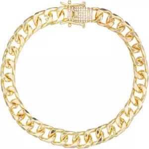 여성용 켈리스톰 쿠바 링크 발찌 팔찌 남성 힙합 18K 골드/화이트 도금 스 아웃 라인스톤 채워진 체인 발목