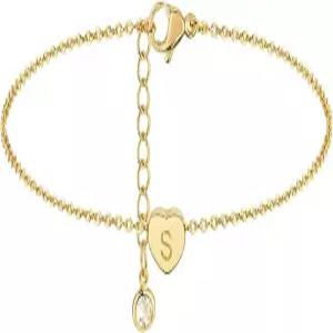 여성용 GUEMER 골드 발목 팔찌 옆으로 새겨진 글자 14K 도금 다인 체인 초기 발찌 미니멀리스트 개인 맞춤