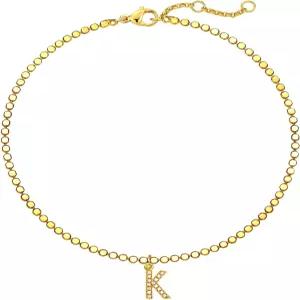 MEVECCO 18K 골드 도금 초기 발찌 팔찌 컷 플랫 볼 체인 CZ 레터 참 작은 점 A-Z 여성용 맞춤형 섬세한