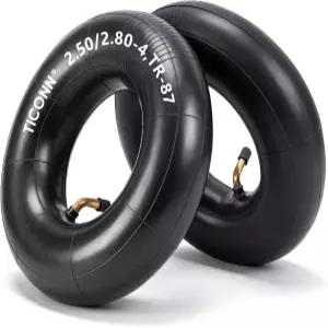 TICONN 2.50/2.80-4 타이어 내부 튜브 휠바로우 2팩 핸드 트럭용 TR-87 벤트 밸브 스템이 장착된 교체