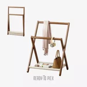 접이식 미니 행거 나무 옷걸이 의류 낮은 수건 코트 자취생 미니멀 스탠드 2