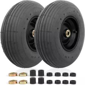 MZREXN 4.00-6인치 타이어 및 휠 13인치 공압 휠바로우 5/8인치 추가 3/4인치 베어링 1.75-5.75인치 센터