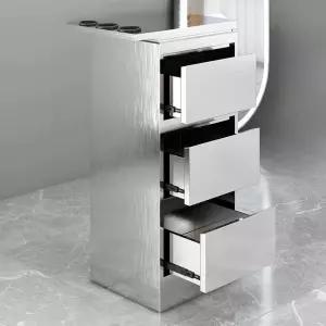 스테인레스 서랍장 거치대 보관함 미용실 실버 가위