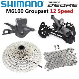 SHIMANO DEORE M6100 그룹 세트 12s MTB 산악 자전거 12v 시프트 레버 뒷 변속기 10-51T 체인 원래