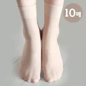 [하프클럽/제이투와이]실리콘 발목 미끌방지 살색스타킹 고탄력 구두 양말 10켤레 시스루양말
