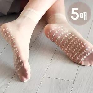 [하프클럽/제이투와이]쿨여름스타킹 미끄러지지않는 시스루 샌들 중목 앵클삭스 5켤레 팬츠삭스