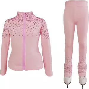 류후오 피겨 스케이팅 팬츠 재킷 크리스탈이 달린 편안한 트레이닝복 코트 세트