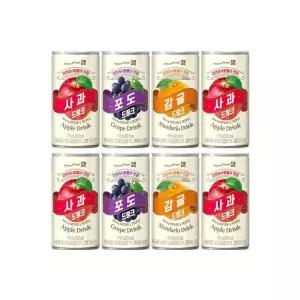 과일주스 사과 제주감귤 포도 드링크 미니캔 음료 175ml 3가지맛 (각10캔씩) 총30캔 973700