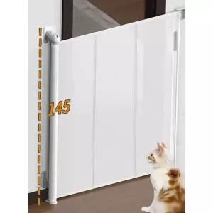고양이 펫 도어 안전문 슬라이드 140)하얀색-접착성 식 걸이형 높이(폭 145 반