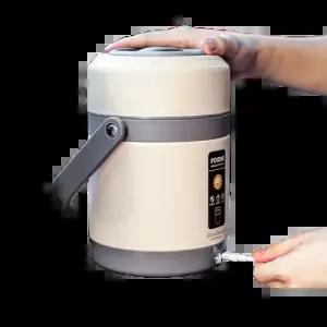 런치박스 도시락통 전기 아이보리(일반)보온팩x스푼 직장인 배달 가열 휴대