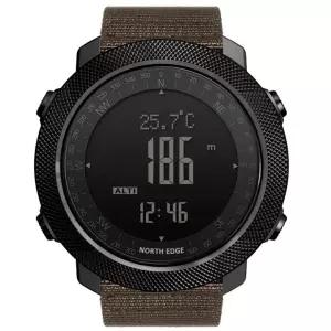 기압 나침반 남성 카키 나일론 손목시계 전자 방수 밴드 다이얼 특수부대,