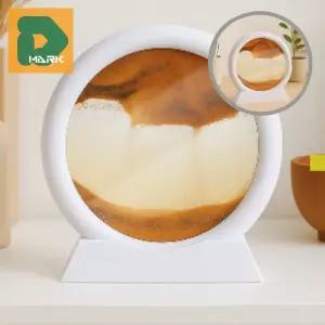 힐링용 샌드아트 장식 명상용 선물용 홈카페 거실 소품 무드등 모래액자 인테리어 화이트 데스크 오렌지