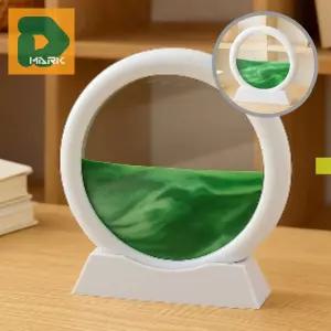 인테리어 샌드아트액자 디자인 무드템 모래시계액자 창가용 침실용 인테리어 소품 선물용 테이블 원형 장식