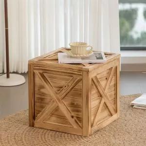 레트로 원목 사각나무상자 수납함 인테리어 앤티크 목재색