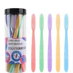 [반려] 손잡이 보호 칫솔 초극세사 구강관리 10개 롱 긴 모근