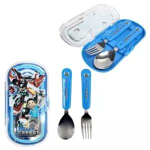 어린이수저구비 어린이집 미니스푼포크 1세트 케이스포함 수저세트 유치원 안방 헬로카봇용스푼